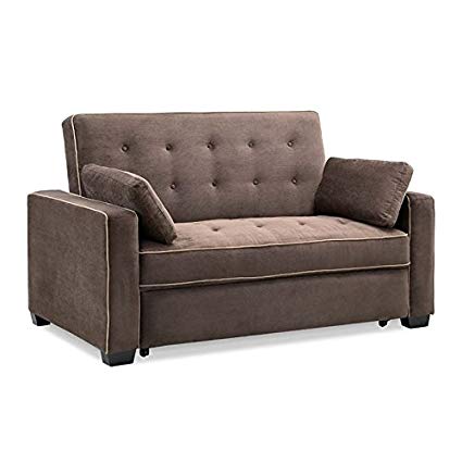 Lifestyle Solutions Monroe Convertible Full Loveseat in Java