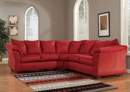 Red Upholstery Fabric Sectional by Ashley Furniture