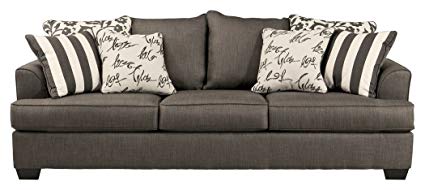 Ashley Furniture Signature Design - Levon Sofa - Classic Style - Charcoal Gray